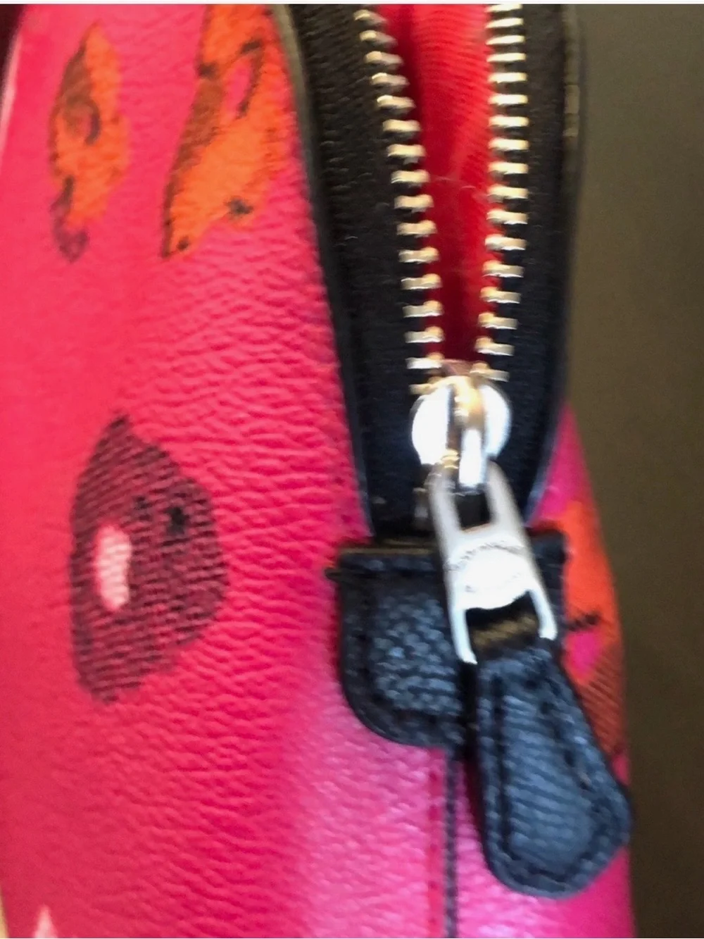 COACH Pink Floral Zip Cosmetic Case